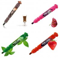Canetas comestíveis sabores
